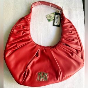 Badgley Mischka Red Vegan Leather Shoulder Bag NWT